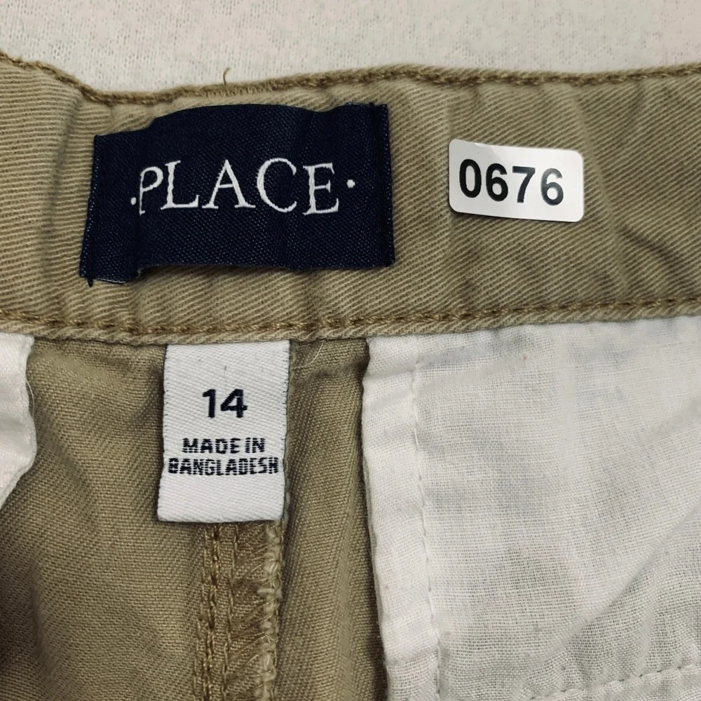 The Children's Place Chino Shorts BIG BOY Size 14 Khaki Tan School Uniform
